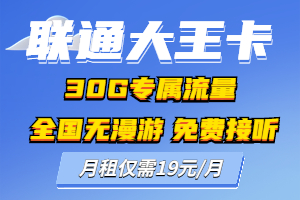 联通大王卡19元套餐