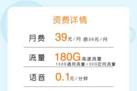 山东星卡39元180G(20年套餐)申请入口，套餐介绍